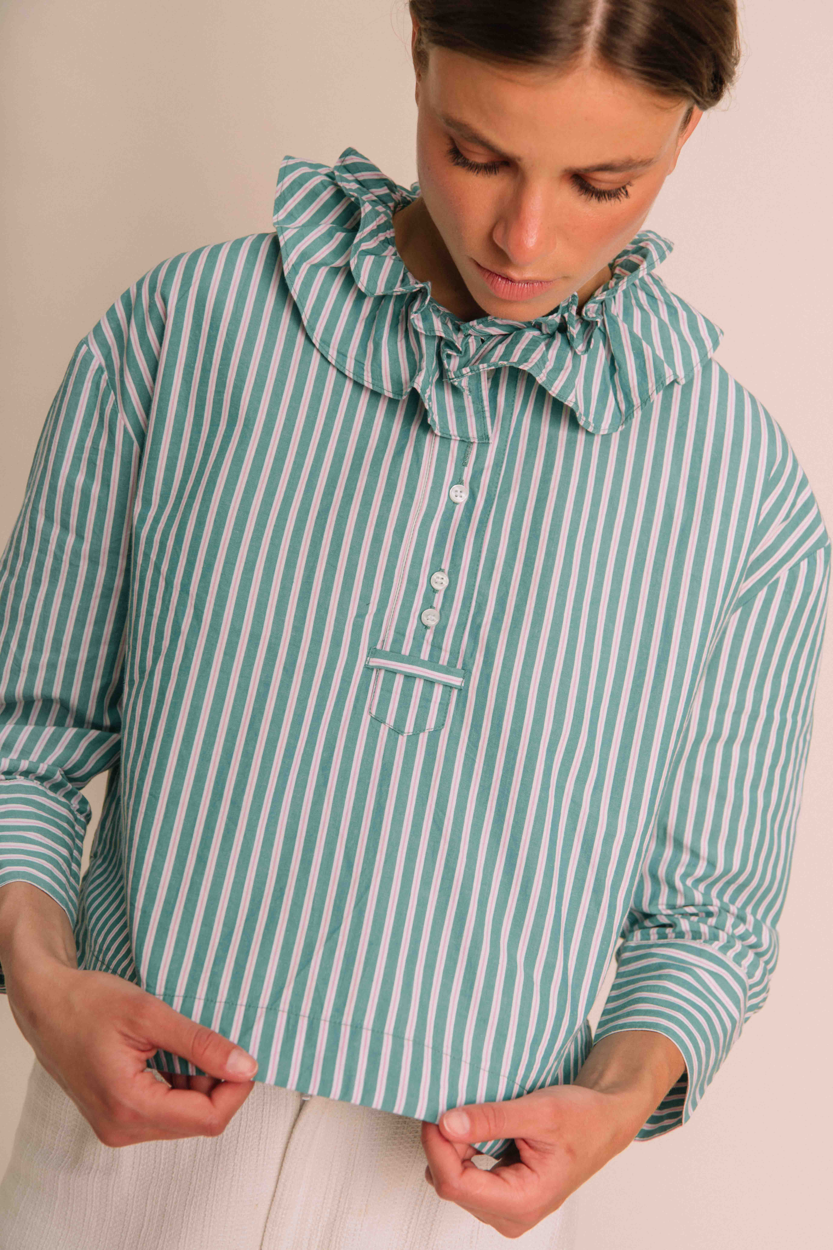 Chemise Emma Rayures Vert
