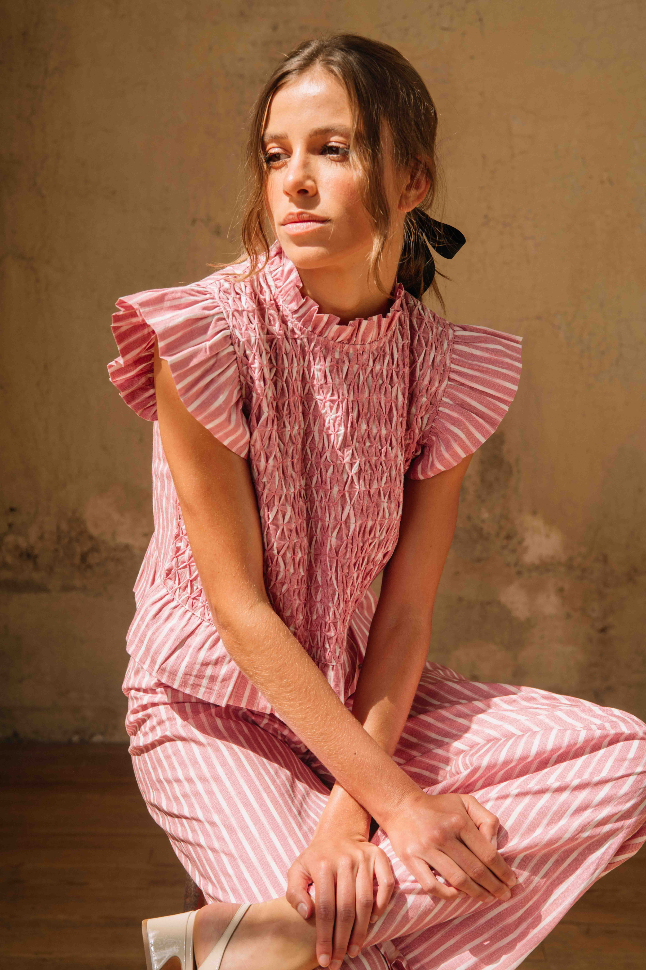 Blouse Isis Ikat Vieux rose