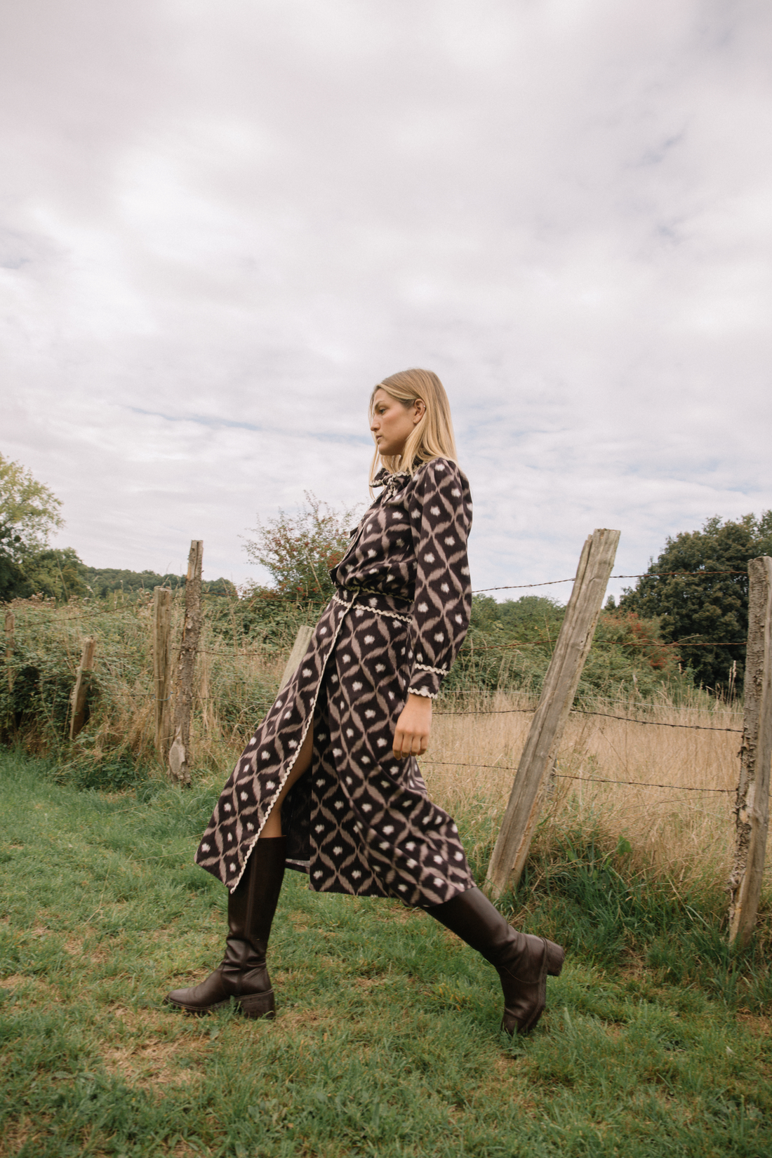 Falda Lise Ikat Ciruela