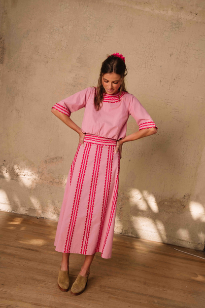 Blouse Flore Vieux rose
