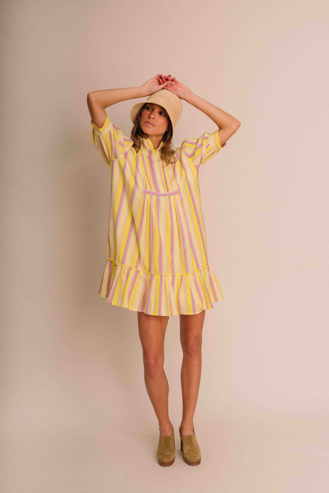 Robe Olympe Rayures Jaune