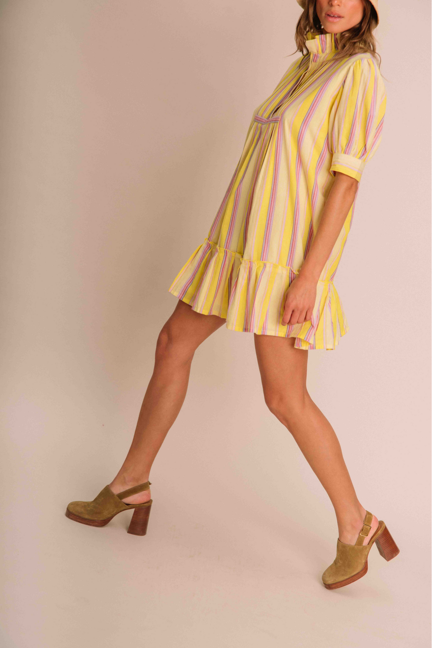 Robe Olympe Rayures Jaune