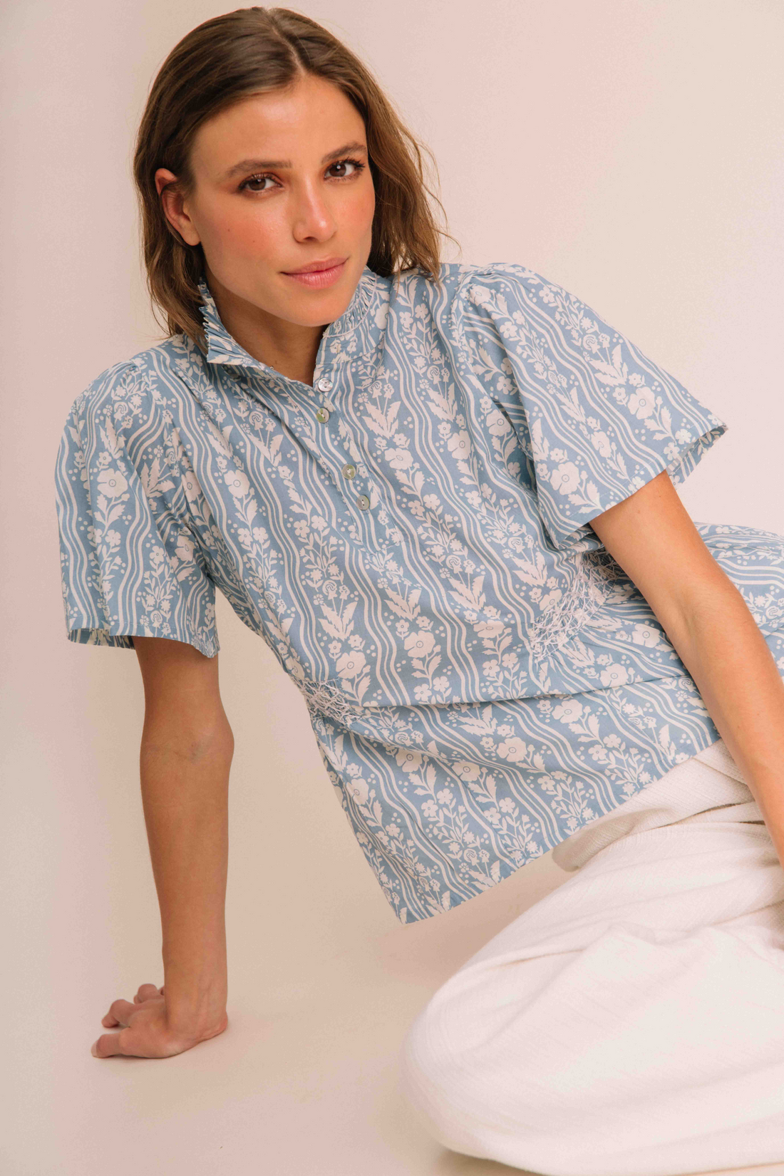 Blouse Constance Imprimé floral Bleu