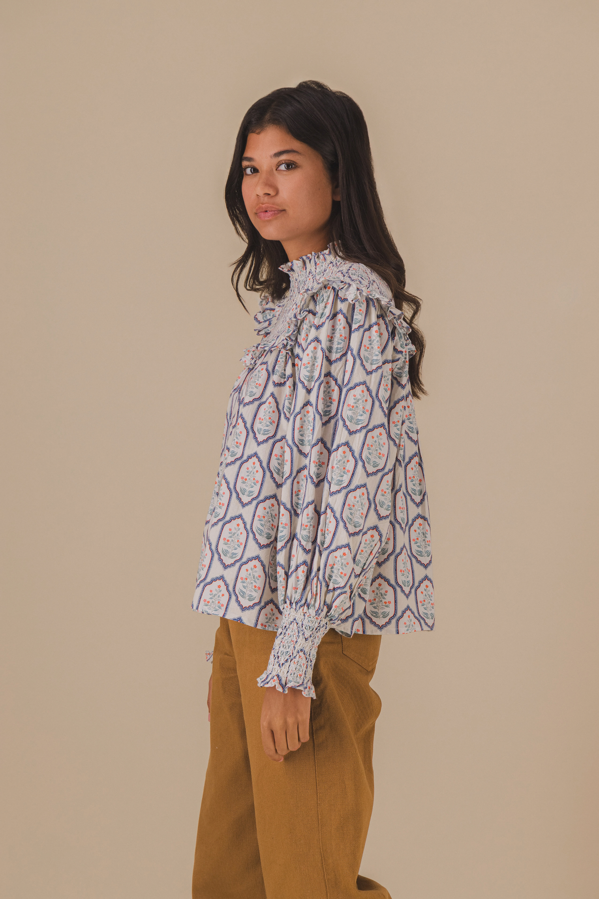 Blusa Valentine Ikat Azul Marino