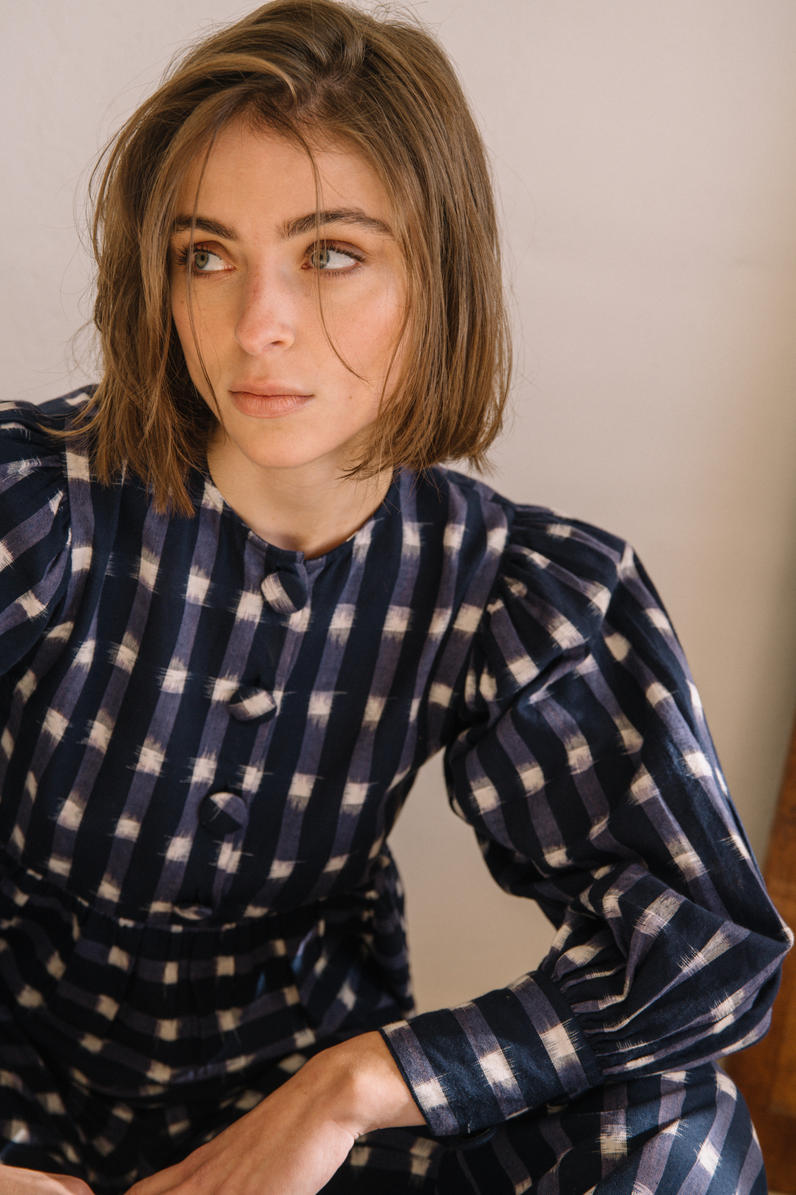 Blouse Valentine Ikat Bleu marine