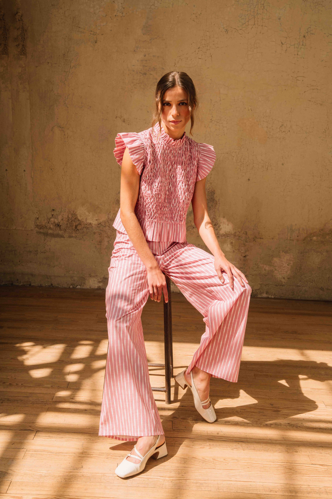 Ensemble Isis + Lucile Ikat Vieux rose