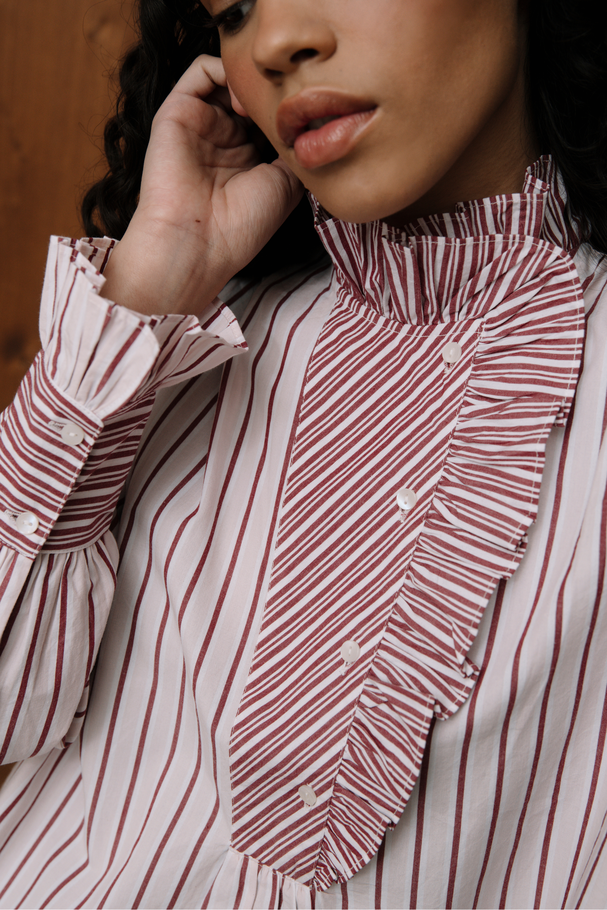 Blouse Clara rayures roses