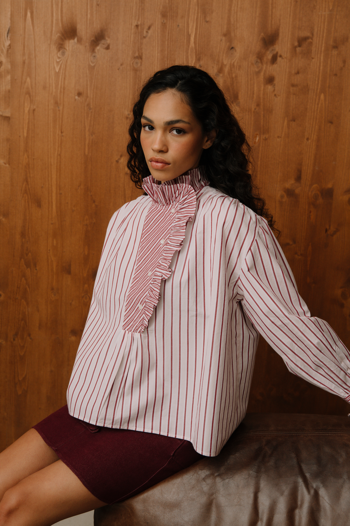 Blouse Clara rayures roses